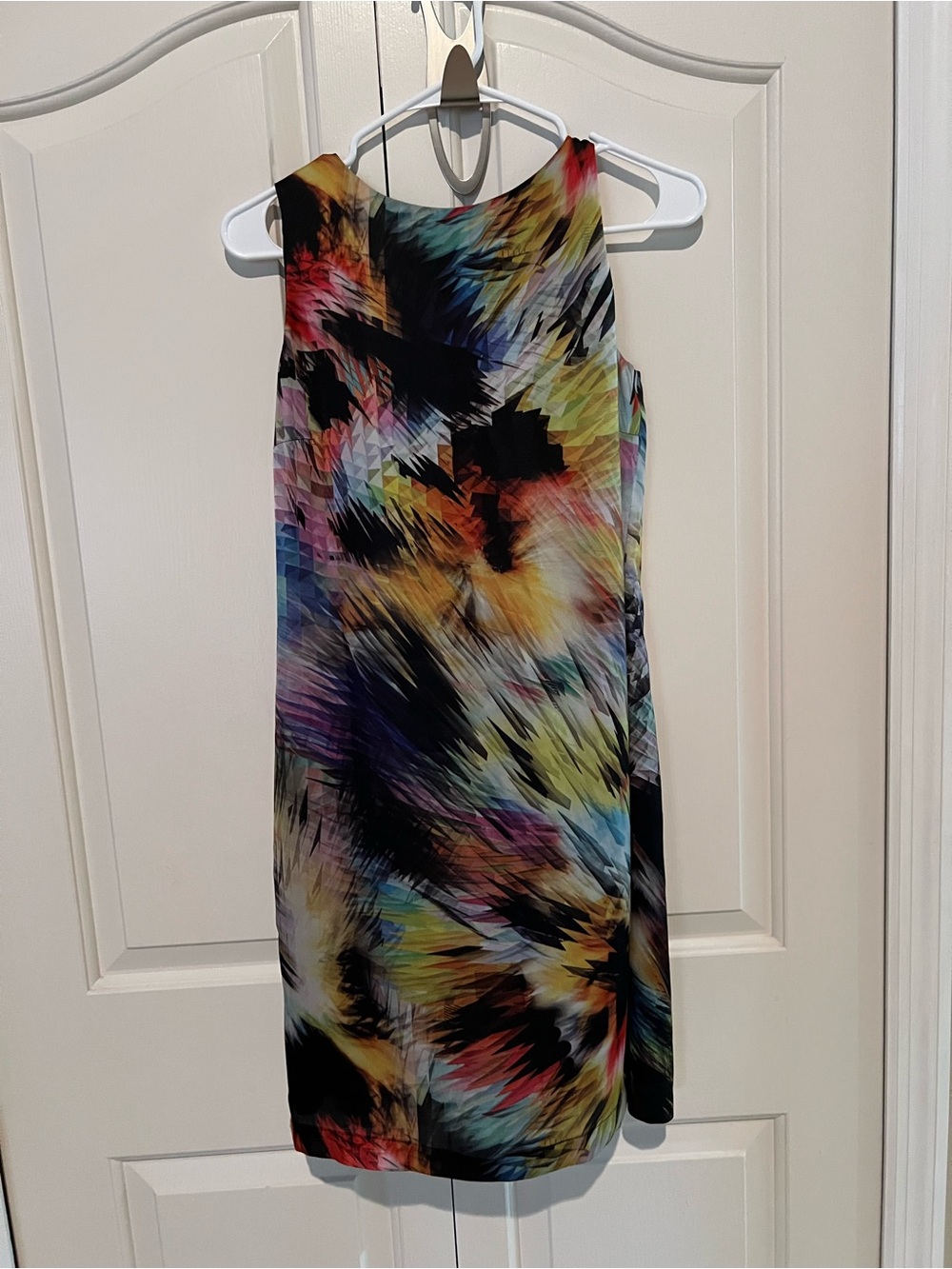 Ted Baker Multicolor Abstract Shift Dress with Black Accents
